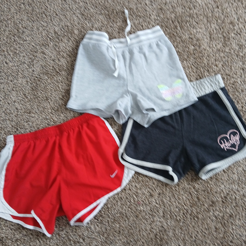 Nike Kids Shorts Trio - Red, Gray, and Black